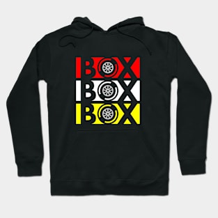 Box Box Box F1 Tyre Compound Stripes Design Hoodie